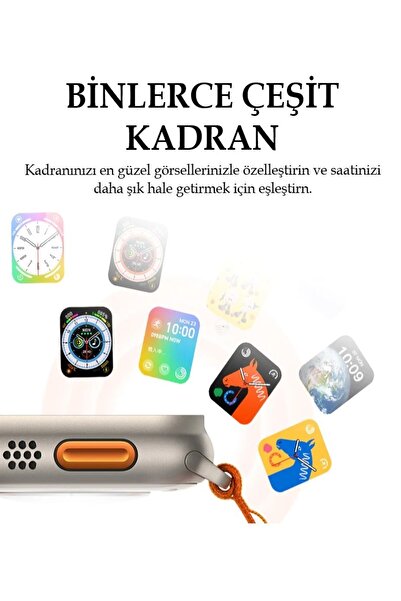 PREPARE Ultra 2 Akıllı Saat Çelik Kordon Hediyeli Gri Kasa 49mm Nfc Bildirim Sesli Arama Özellikli LG68