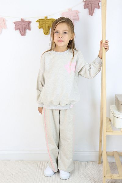 Harika KIDS Girl's Hello Fun Printed Spanish Leg Two Thread Tracksuit Set