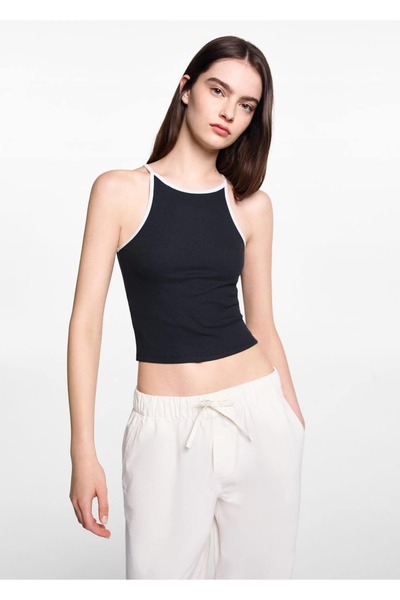 Mango Teen Pamuklu askılı tişört