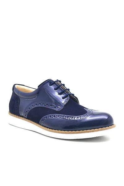 Rakerplus Hidra Patent Leather High-Sole Lace-Up Men's Young Shoes