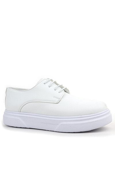 Rakerplus Pantofi clasici pentru copii Derby White Skin cu talpă înaltă