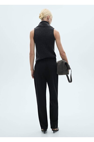 MANGO Woman Pensli Düz Kesim Pantolon