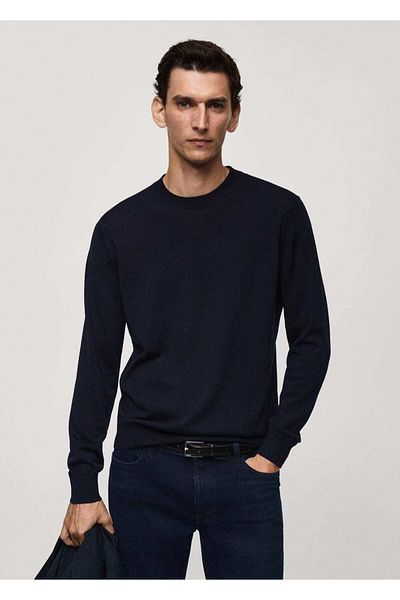 MANGO Man Strickpullover aus 100 % Wolle mittlerer Dicke