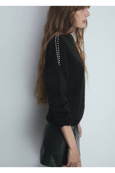 MANGO Woman Shiny Detailed Knitwear Sweater