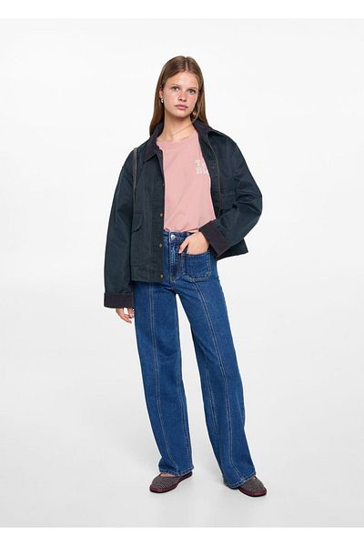 Mango Teen Tricou din bumbac cu model barca