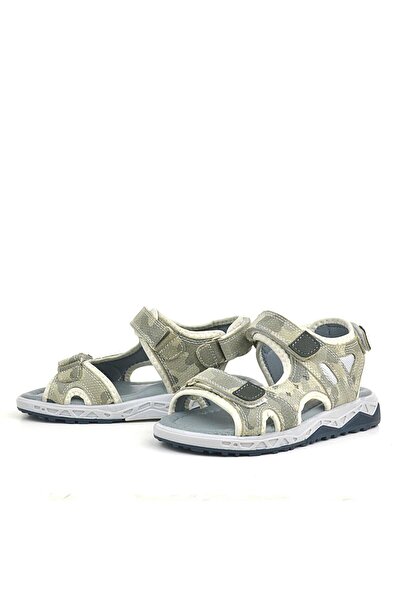 Rakerplus Genuine Leather Beige Comfort Sole Velcro Children's Sandals