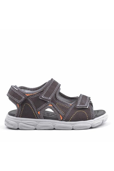 Rakerplus Genuine Leather Gray Velcro Children's Sandals Shoes