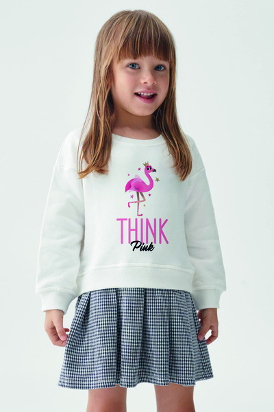 MYADA Flamingo Sa deznom dukserica i Karirano Karirano suknja - set 22863