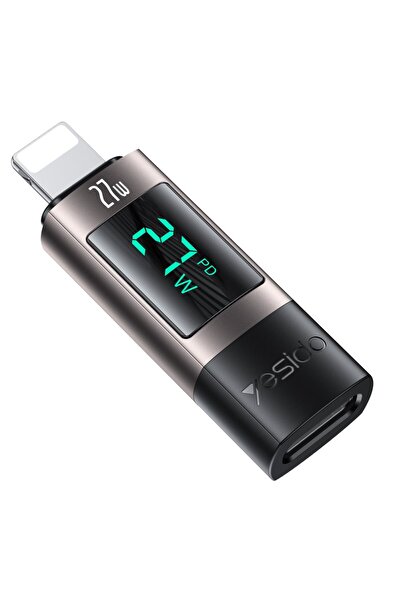 Yesido 27W Lightning to Type C Çevirici Dönüştürücü Iphone Yuva Çevirici Otg Adaptör Hızlı Şarj Dönüştürücü
