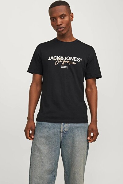 Jack & Jones JACK&JONES JORARUBA BRANDING TEE SS CREW NECK 12255452 ΜΑΥΡΟ