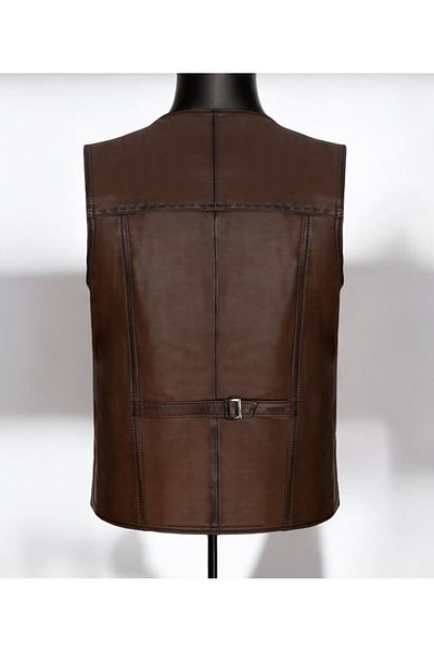 HAN DERİ Genuine Leather Classic Vest