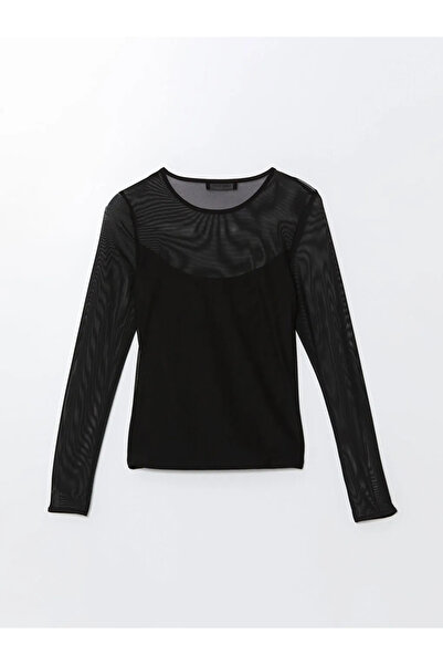 LC Waikiki LCW Vision Yeni Siyah Bisiklet Yaka Kadın Bluz
