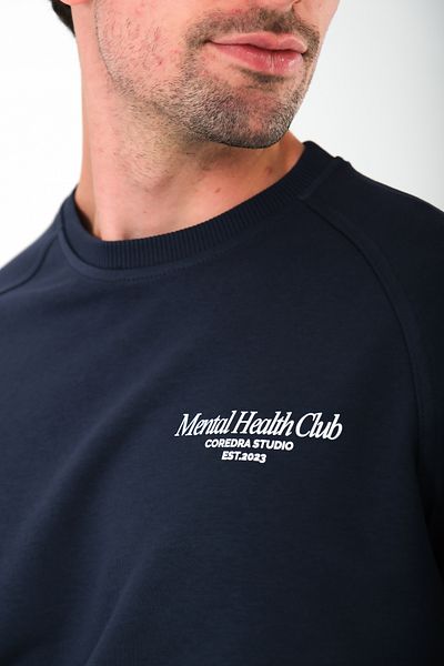 Coredra Ανδρικό φούτερ Mental Health Club Regular Fit - Navy Blue