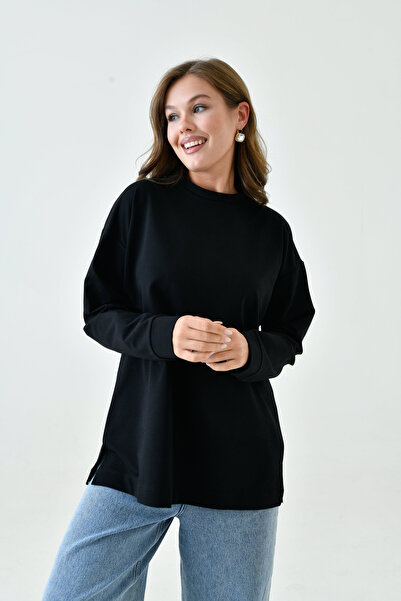 Millano premium kalite iki iplik kumaş, oversize, kadın sweatshirt