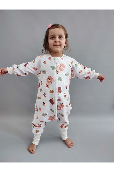 Pamuk Pazen Double Layer Baby and Kids Sleeping Bag - 100% Cotton, 20-24 Degree, 1 Tog, Wide and Long Fit