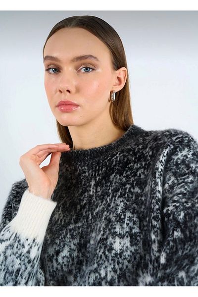NATUFIAN STORE Pulover de damă cu model contrastant din tricotaj moale