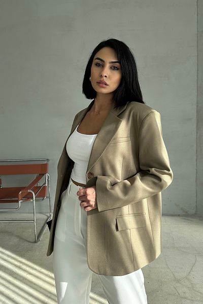 Ortaya Çık Μπουφάν Χακί Oversize με επένδυση Blazer