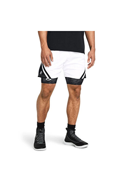 Under Armour Curry Mesh 4 Erkek Beyaz Basketbol Şort 1384470-100
