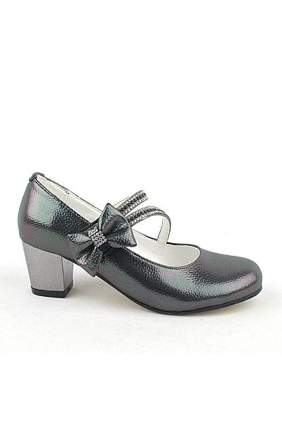 hapshoe Pantofi de seară cu toc pentru fete cu panglică și piatră de platină