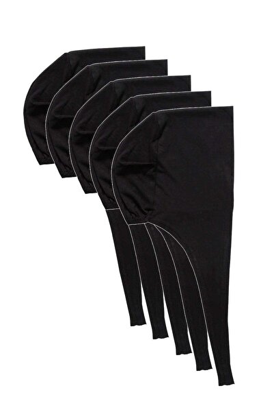 Marsilyan 5 قطع بونيه حجاب دانتيل ليكرا أسود