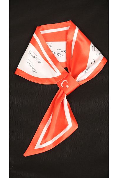 ElevaGlam ATaTurk SignEd TiE Scarf - Turkish Flag PaTTErnEd