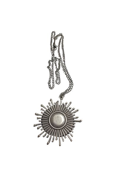 Ororabutik Orora Fairygrunge Sun Figured Silver Color Necklace and Earring Set