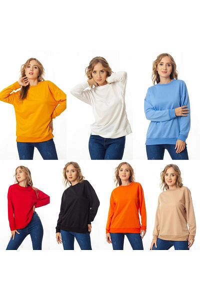 Merax Women's Two Thread Plain Sweat
