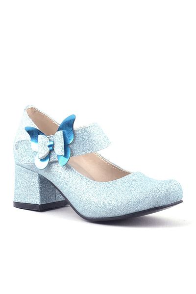 hapshoe Winx Blue Sparkling Butterfly Girls Shoes High Heels