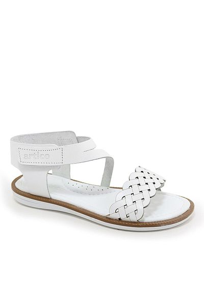 Artico Etoile Genuine Leather Vaketa White Girls' Sandals
