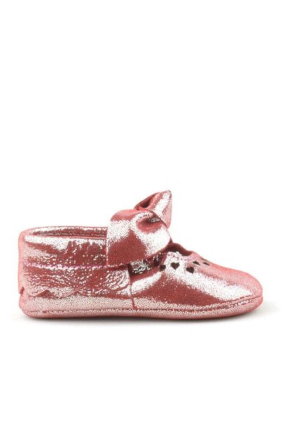 hapshoe Coco Genuine Leather Red Bow Elastic Baby Booties