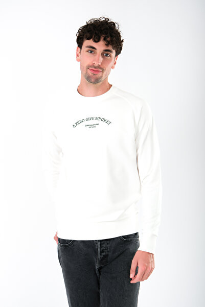 Coredra Ανδρικό φούτερ εκρού - Zero Give Regular Fit