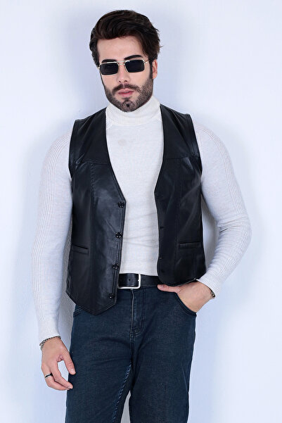 HeviStor Genuine Leather Men's Vest - Hvsr006