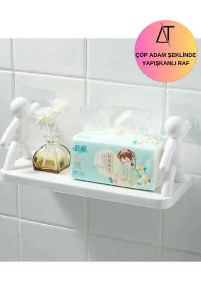 tafce Kendinden Yapışkanlı Banyo Rafı Tarz Organizer Düzenleyici - 1 Adet Pla...
