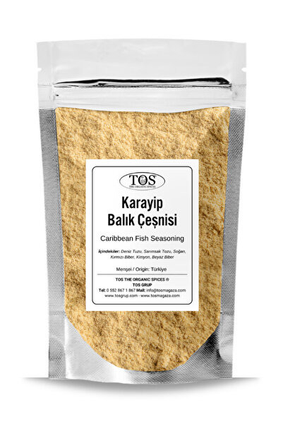 TOS The Organic Spices Karayip Balık Çeşnisi 100 gr Caribbean Fish Seasoning - Premium Quality | Baharat Karışımı