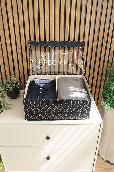 Milenay Гламурна PVC кутия с макси покритие, 40x27x19 см, внесете елегантност и ред във вашия дом!