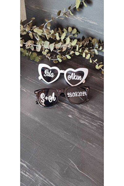 hoby shop Isimli Gözlük, Bride Gözlük, Baskılı Gözlük, Gelin Damat Isim Yazıl...