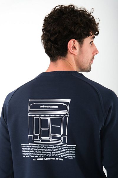 Coredra Ανδρικό φούτερ Cafe Regular Fit Navy Blue
