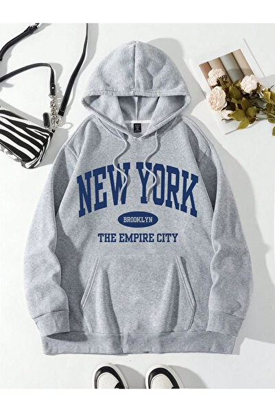kenoger Φούτερ με κουκούλα New York Printed Unisex, oversized/άνετη εφαρμογή,...