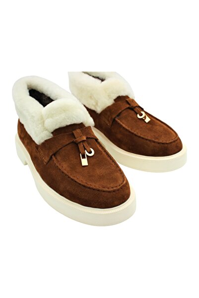 aayak&kabımofficial Gerçek Deri Taba Süet Ve Kürk Rahat Ve Hafif Günlük Kadın Bot