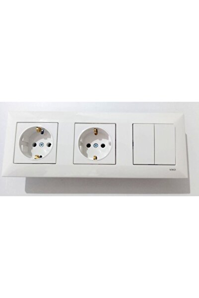 VİKO Viko Meridian Beyaz 3lü Set Komitatör (ikili Anahtar) , Topraklı Priz ,topraklı Priz