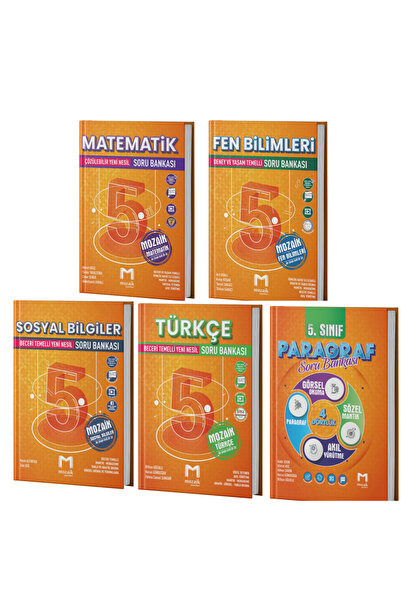 Mozaik Yayınları Mozaik Yayınları 5. Sınıf Matematik Fen Türkçe Sosyal Paragr...