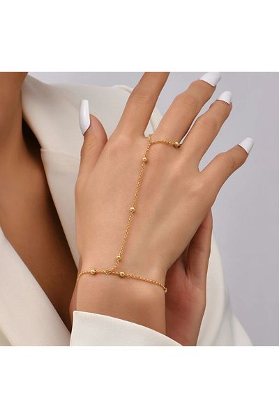 Bymiel Stylish Elegant Trend Steel Shahmeran Bracelet with Gold Top Chain