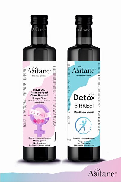 Asitane 2 li Set - For Women-Kadınlara Özel Karışım Sirke &  Detox Sirkesi 500 ml