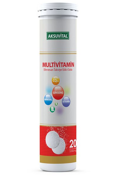 Aksu Vital 20 Tablets Natural Effervescent Multivitamin