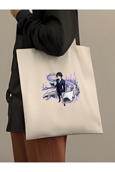 Cemira Chrollo Lucifer Hunter Collar - Geantă tote cu design anime, geantă de umăr groasă și detaliată din pânză