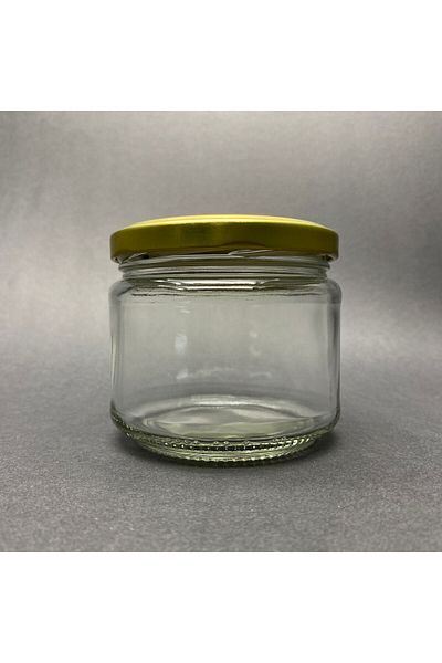 Paşabahçe 10 Pieces Glass Magnolia Jar with Gold Lid - 330 Cc