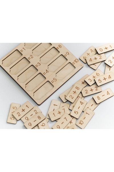 Mars Math Montessory Training Tool - Toppling Extract -1. Class Math - Wooden Training Tool