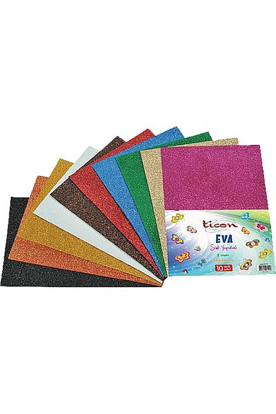 Ticon Eva Glitter Adhesive 20X30 cm 10 Pcs Mixed Tet-79171