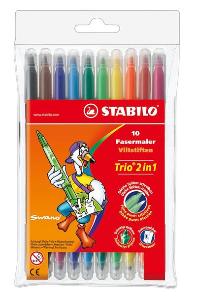 Stabilo 222/10-01 10 Colors Double Ended Felt Tip Pen