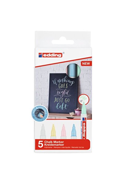 Edding 4085 Tebeşir Chalk Kalem Seti 5’li - Pastel Renk